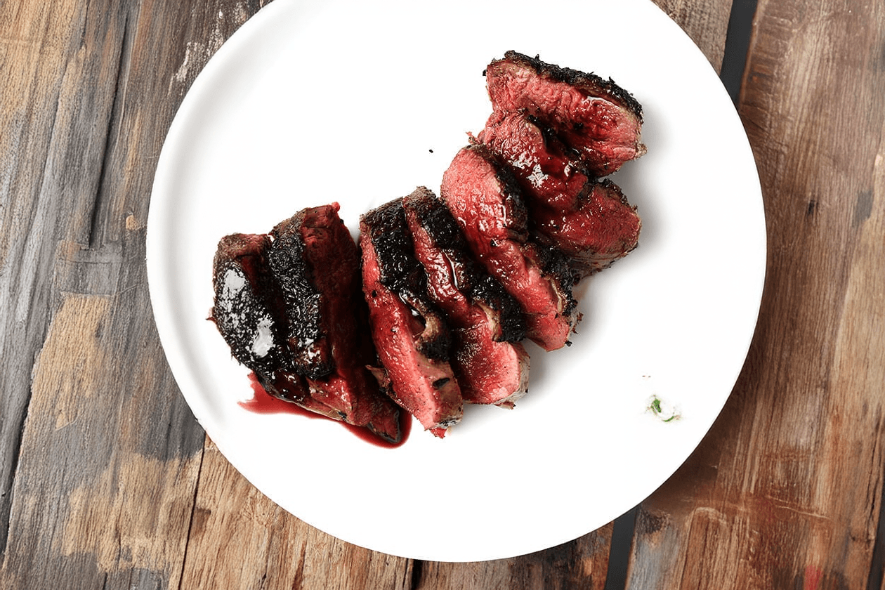 Seared Duck Breast with Rhubarb Blackberry Sauce