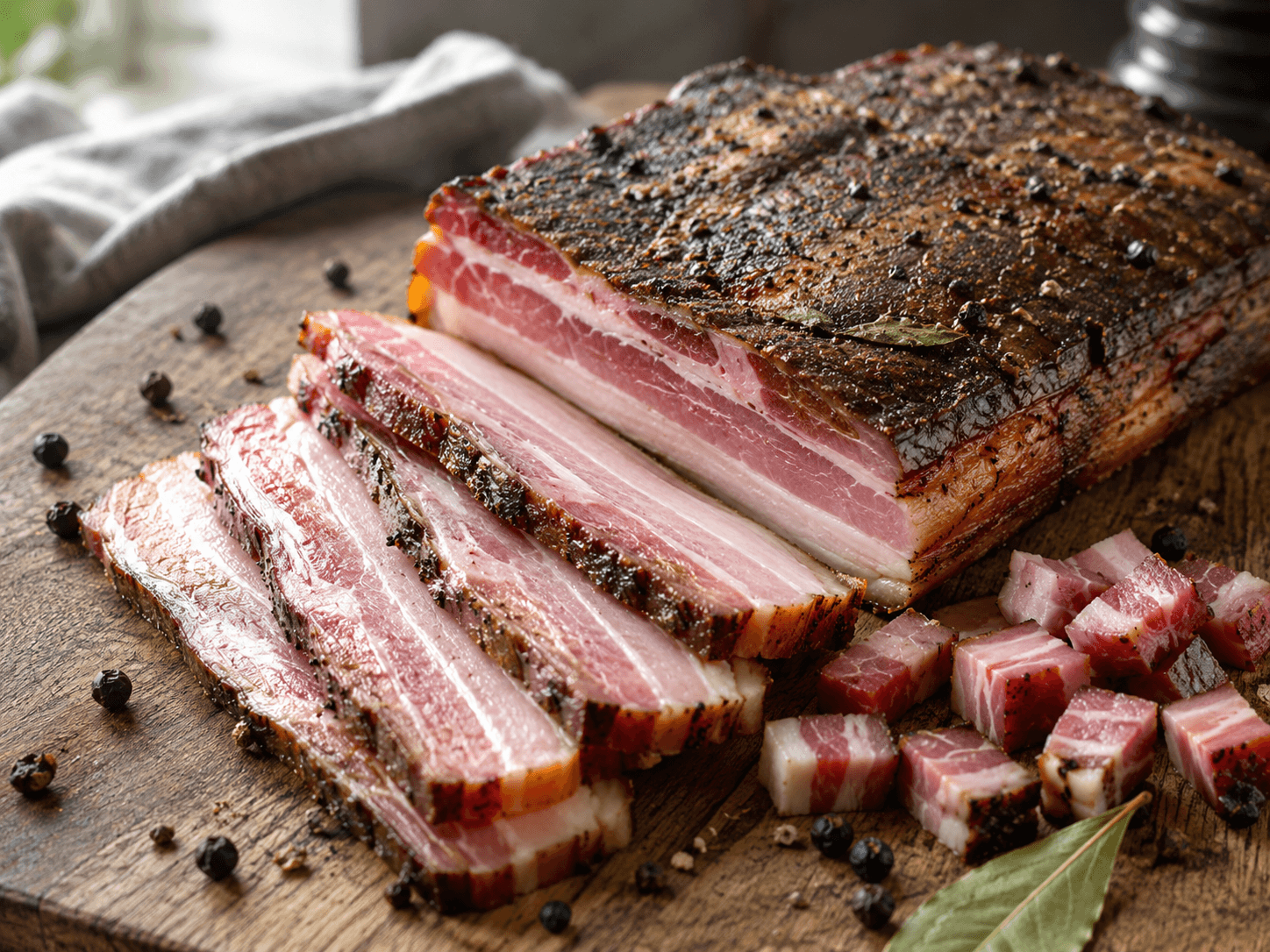 Black Pepper, Garlic & Juniper Smoked Bacon