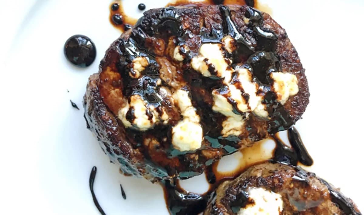 Filet Mignon with Goat Cheese and Balsamic Glaze