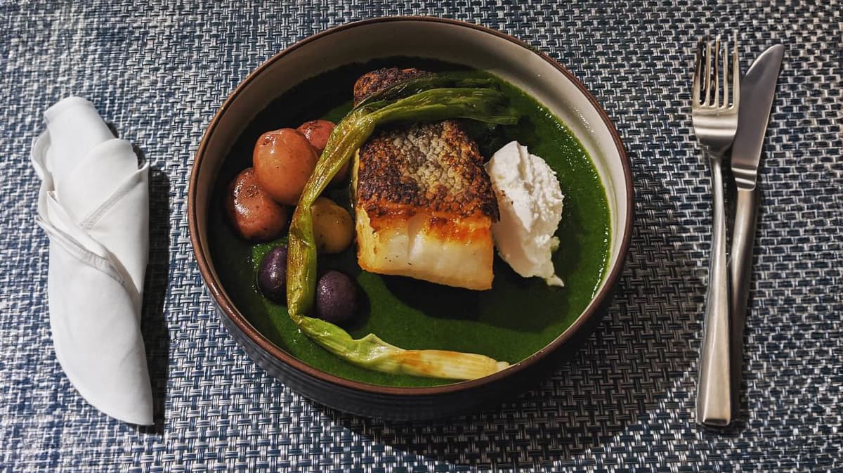 Chilean Sea Bass with Potatoes and Herb Sauce